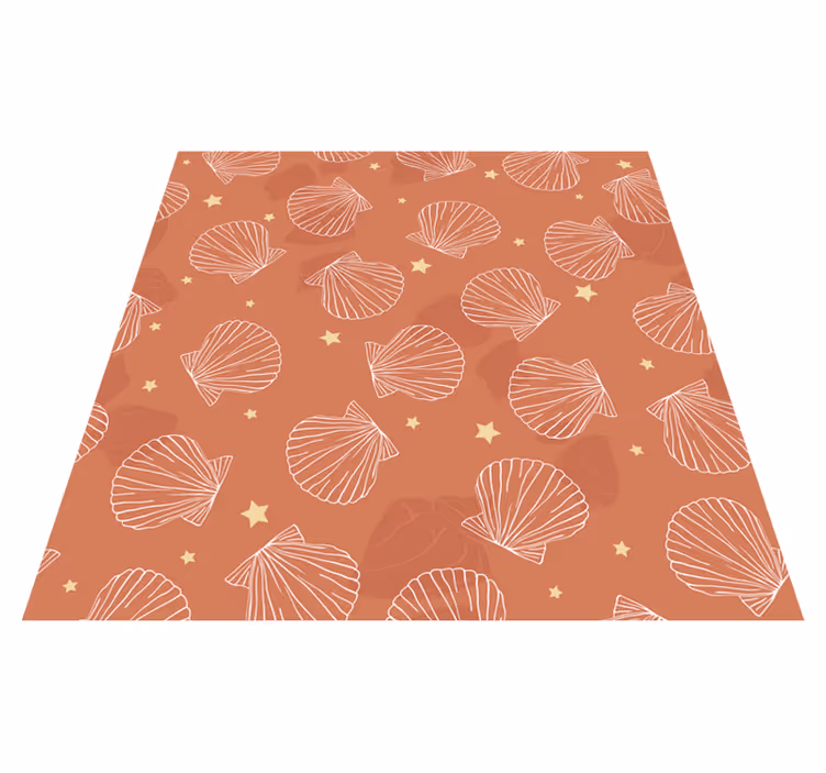 Dieren vinyl tapijt schelpen en sterren - TenStickers