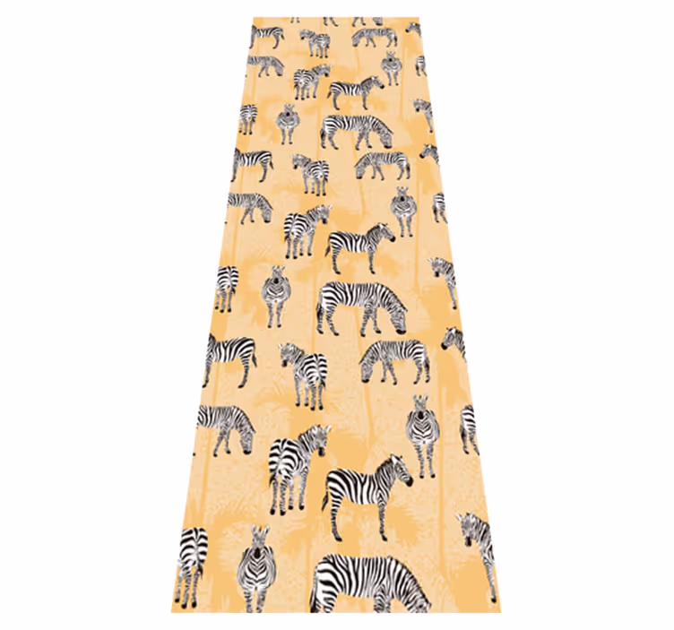 Dieren vinyl tapijt zebra en palmen - TenStickers