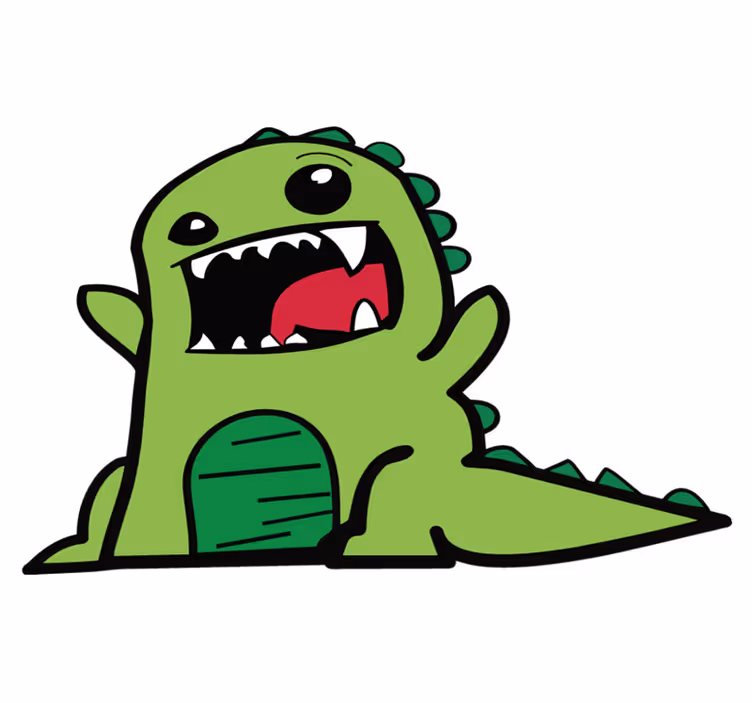 Dieren vinyl tapijt groene dinosaurusschets eng - TenStickers