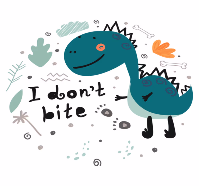 Dieren vinyl tapijt dino groen lachend - TenStickers