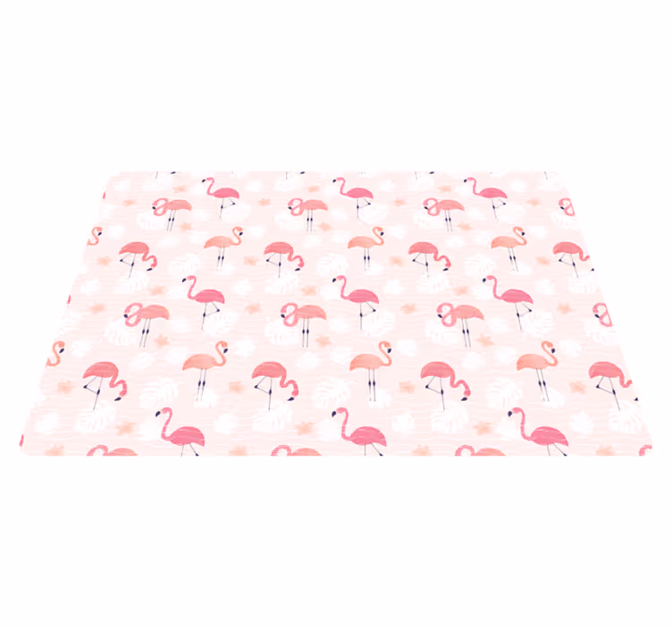 Dieren vinyl tapijt met roze flamingo motieven - TenStickers