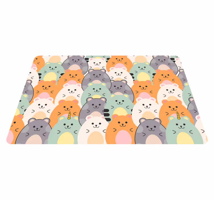 Dieren vinyl tapijt multicolor etende hamsters - TenStickers