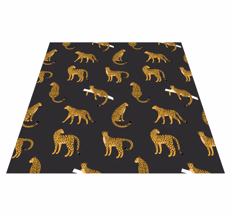 Dieren vinyl tapijt luipaarden op donkere achtergrond - TenStickers