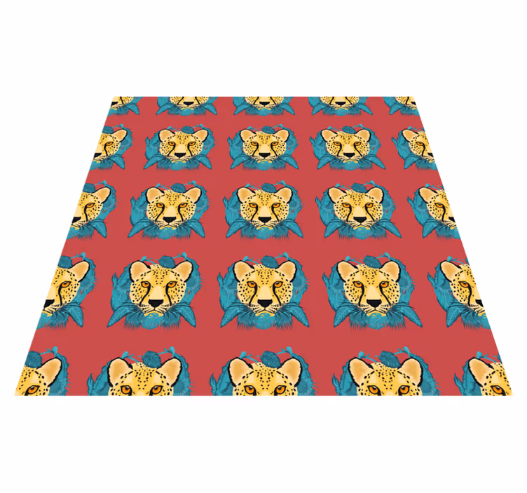 Dieren vinyl tapijt met oosters stijl luipaard graphic - TenStickers