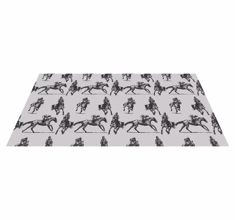 Dieren vinyl tapijt grijze western paarden - TenStickers