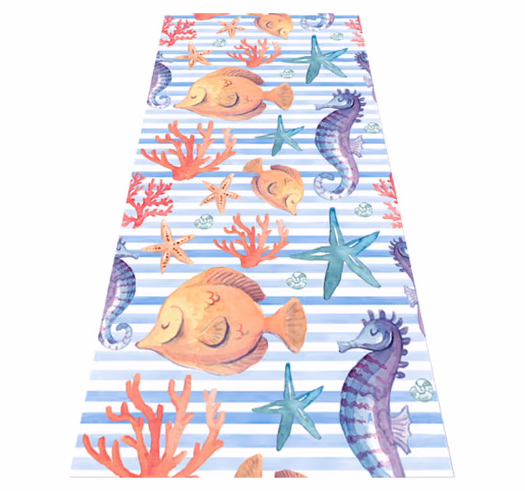 Dieren vinyl tapijt zeeleven tegels - TenStickers