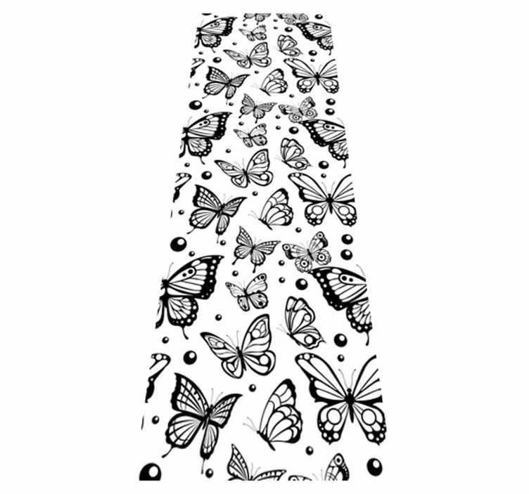 Dieren vinyl tapijt monokleurige vlinders en stippen - TenStickers