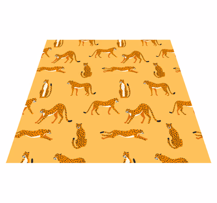 Dieren vinyl tapijt met gele luipaarden patroon - TenStickers