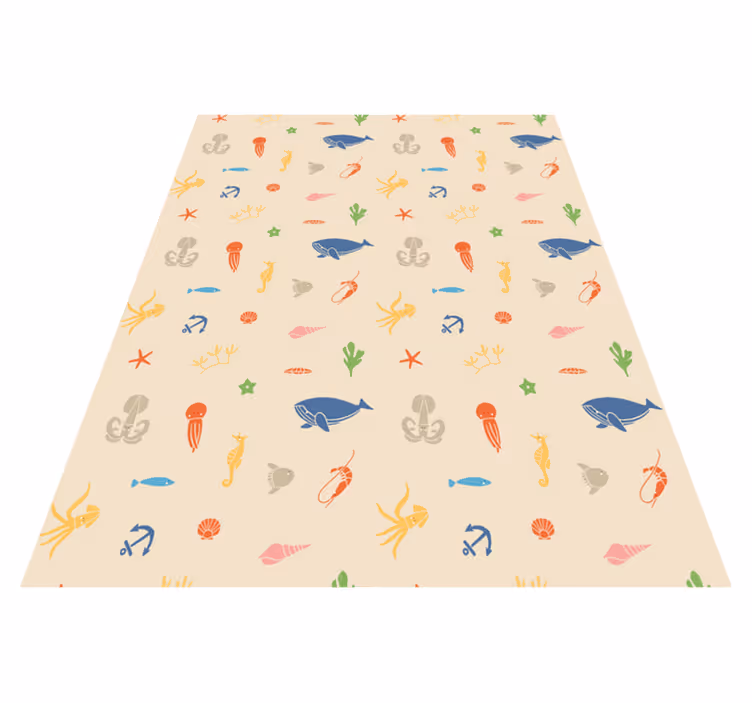 Dieren vinyl tapijt zeedieren patroon - TenStickers