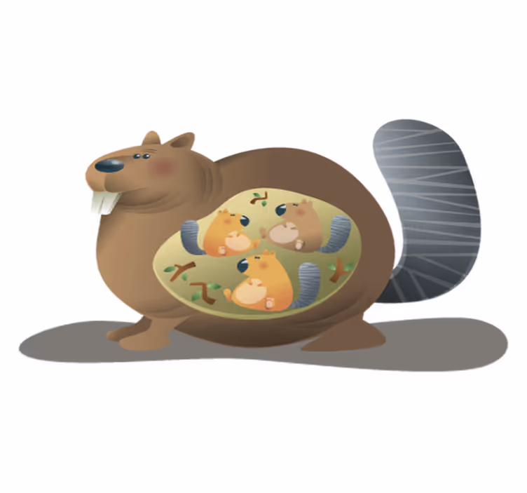 Dieren vinyl tapijt eekhoorn moeder - TenStickers