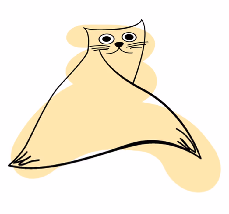 Dieren vinyl tapijt beige geschilderde kat - TenStickers