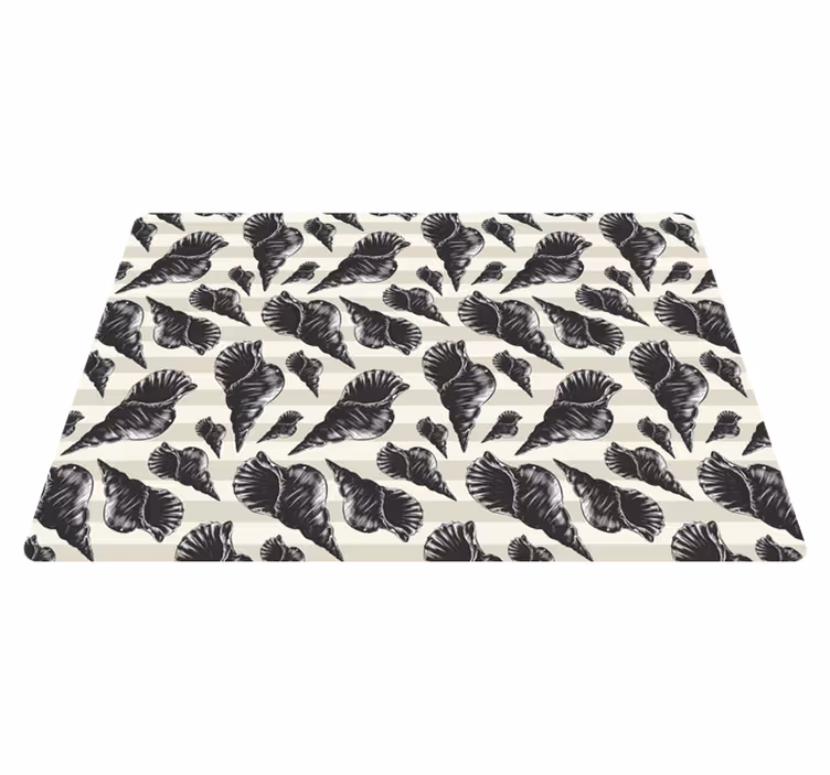 Dieren vinyl tapijt handgetekende vintage schelpen - TenStickers