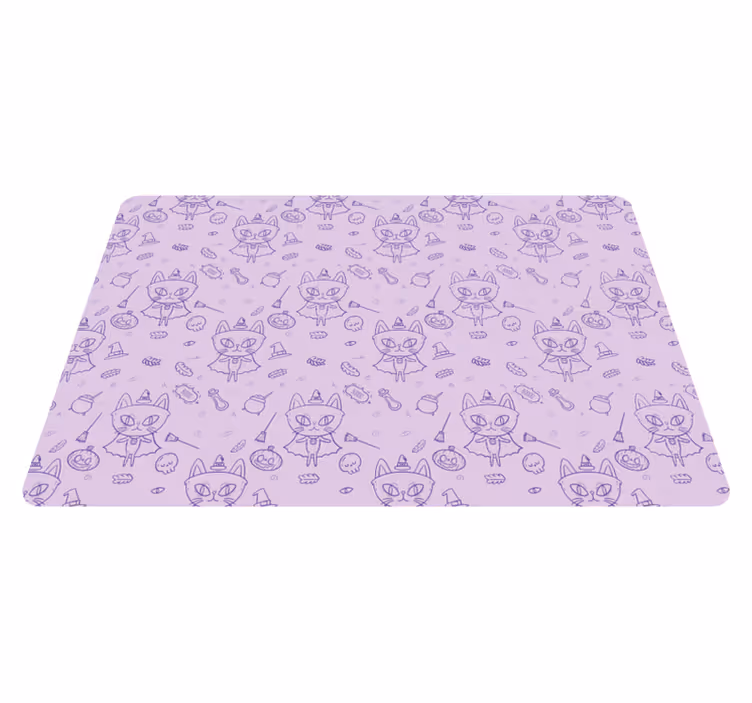Dieren vinyl tapijt heksenkat cartoon - TenStickers