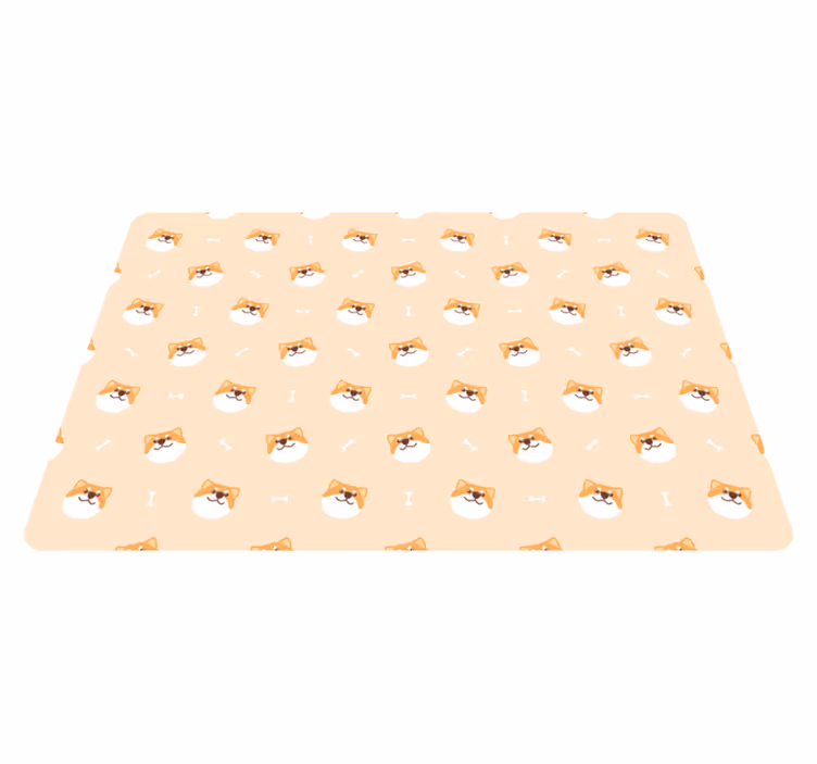 Dieren vinyl tapijt schattig honden gezicht cartoon - TenStickers