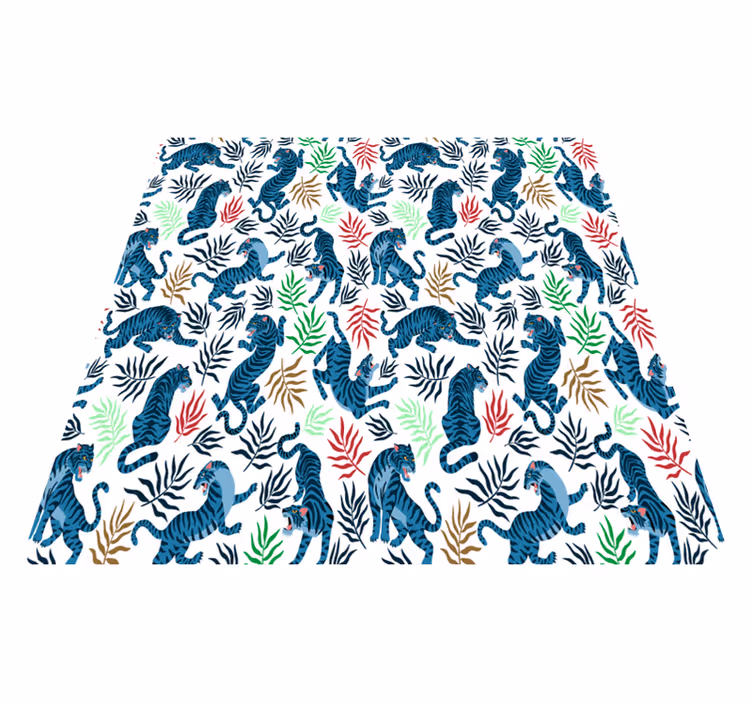 Dieren vinyl tapijt kleurrijke en gevaarlijke luipaarden - TenStickers