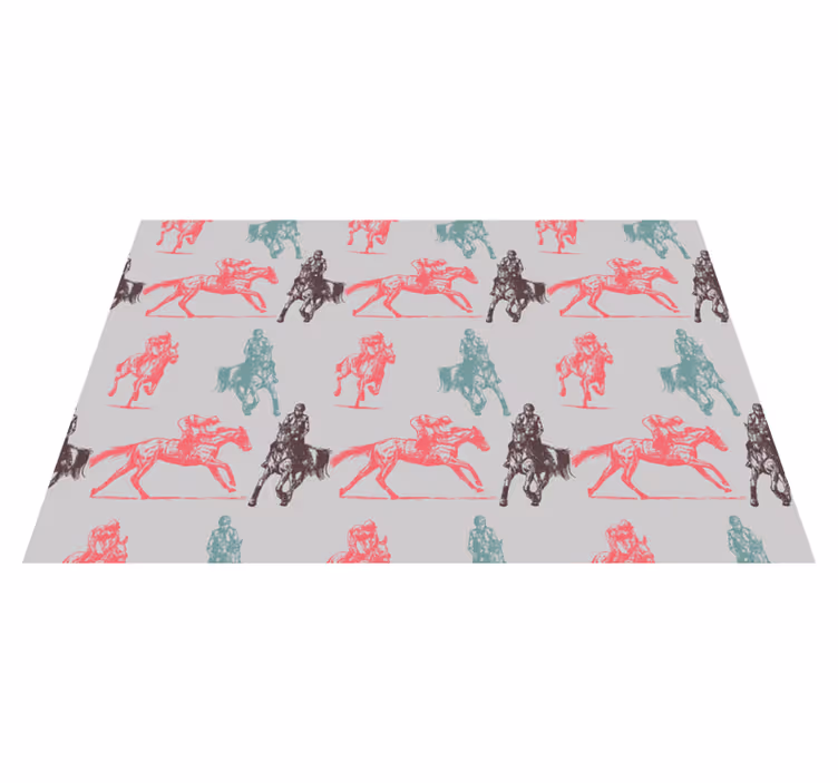 Dieren vinyl tapijt western huis patroon - TenStickers