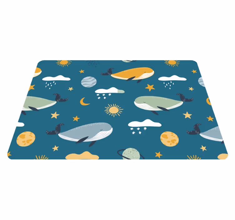 Dieren vinyl tapijt trendy walvissenpatroon - TenStickers