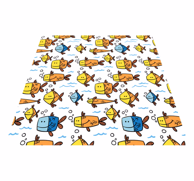 Dieren vinyl tapijt multicolor vissen kinderstijl - TenStickers