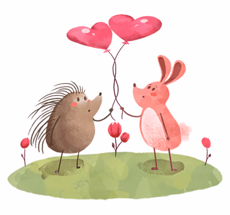 Dieren vinyl tapijt schattige dierlijke companions - TenStickers