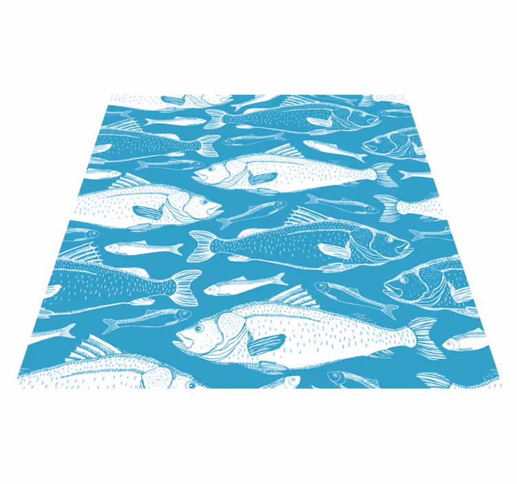 Dieren vinyl tapijt met aquatisch vissen patroon - TenStickers