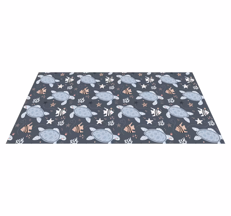 Dieren vinyl tapijt met speelse schildpadmotief - TenStickers