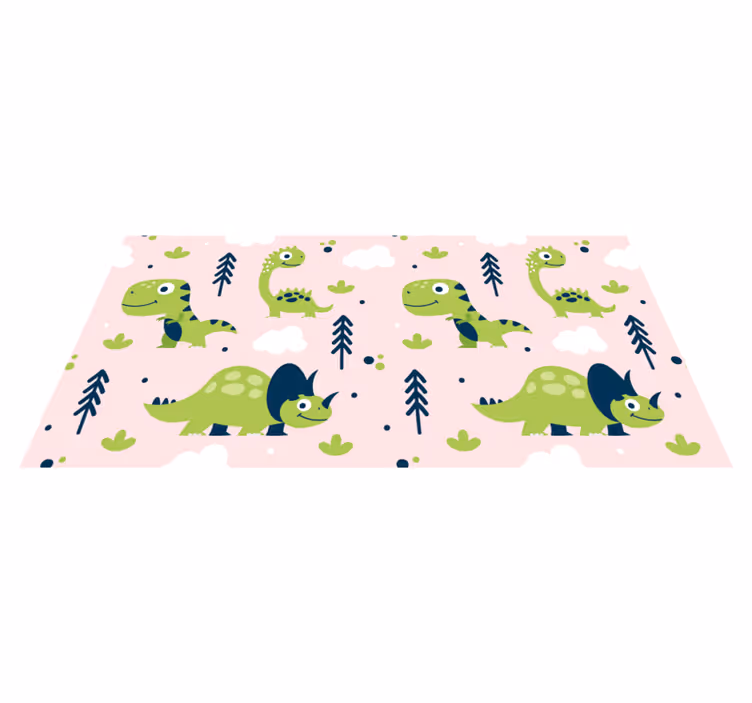 Dieren vinyl tapijt speelse dinosaurusthema - TenStickers