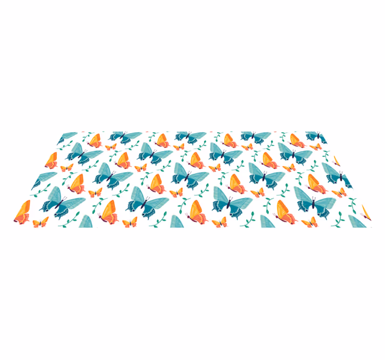 Dieren vinyl tapijt levendig vlinder concept - TenStickers