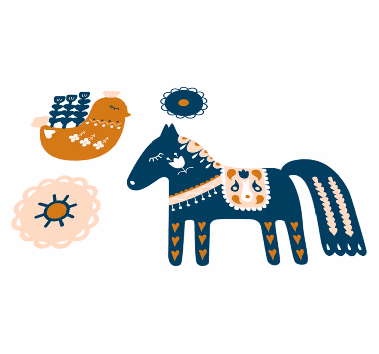 Dieren vinyl tapijt kleurrijke volksdieren - TenStickers