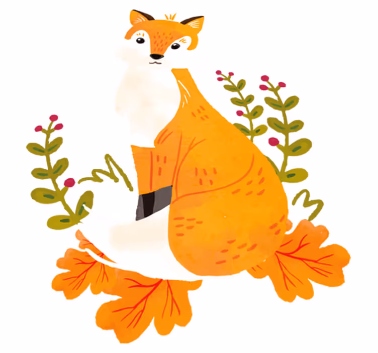 Dieren vinyl tapijt speelse oranje vos - TenStickers
