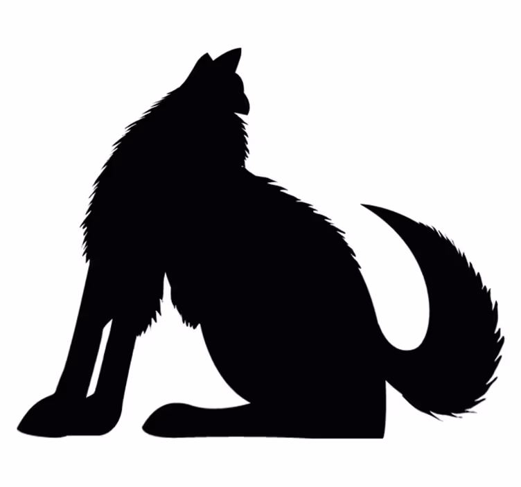 Dieren vinyl tapijt zittende hond silhouet - TenStickers