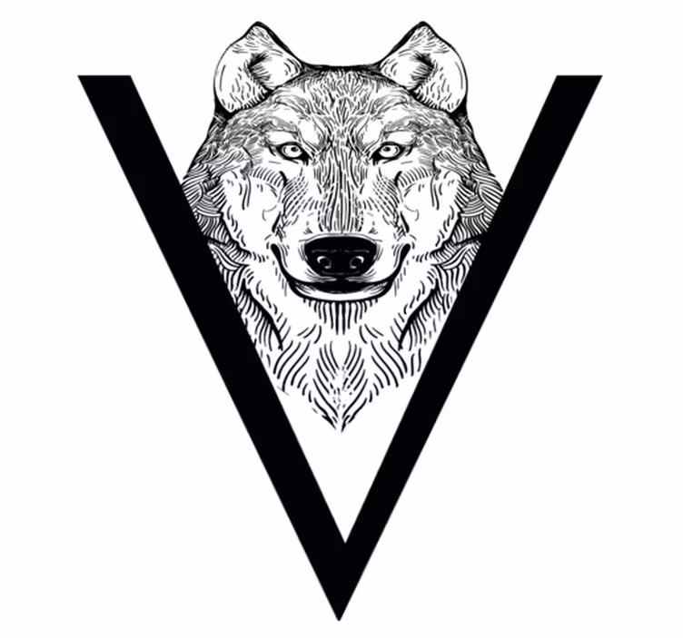 Dieren vinyl tapijt wolf illustratie - TenStickers