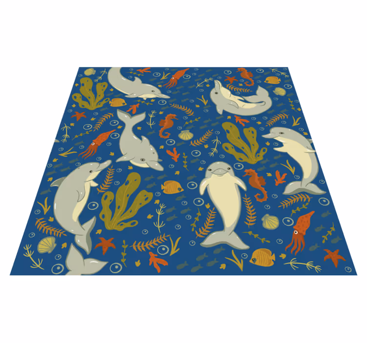 Dieren vinyl tapijt speelse zeeleven - TenStickers