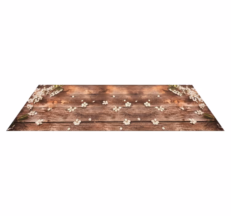 Vinyl tapijt keuken bloemig hout patroon - TenStickers