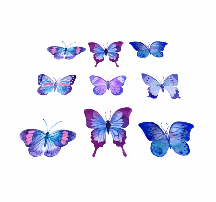 Dieren vinyl tapijt met levendige vlinderillustraties - TenStickers