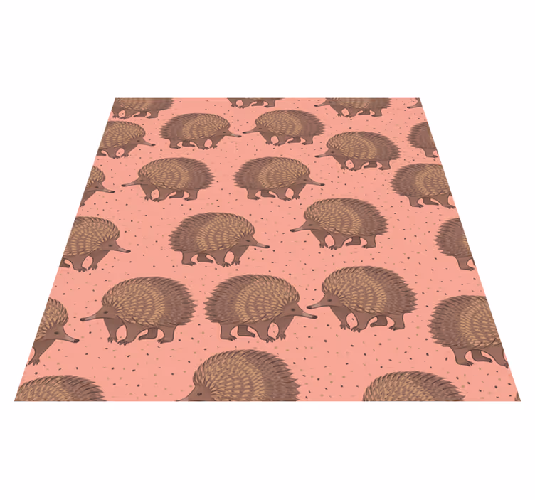 Dieren vinyl tapijt met egel patroon achtergrond - TenStickers
