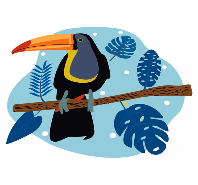 Dieren vinyl tapijt tokoekoe op tak - TenStickers