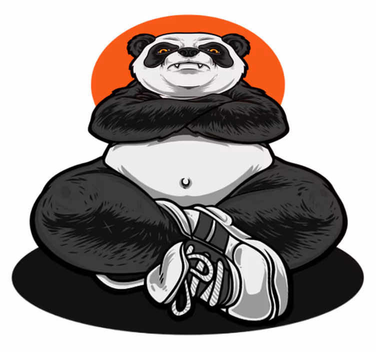 Dieren vinyl tapijt panda omarmt kalmte - TenStickers