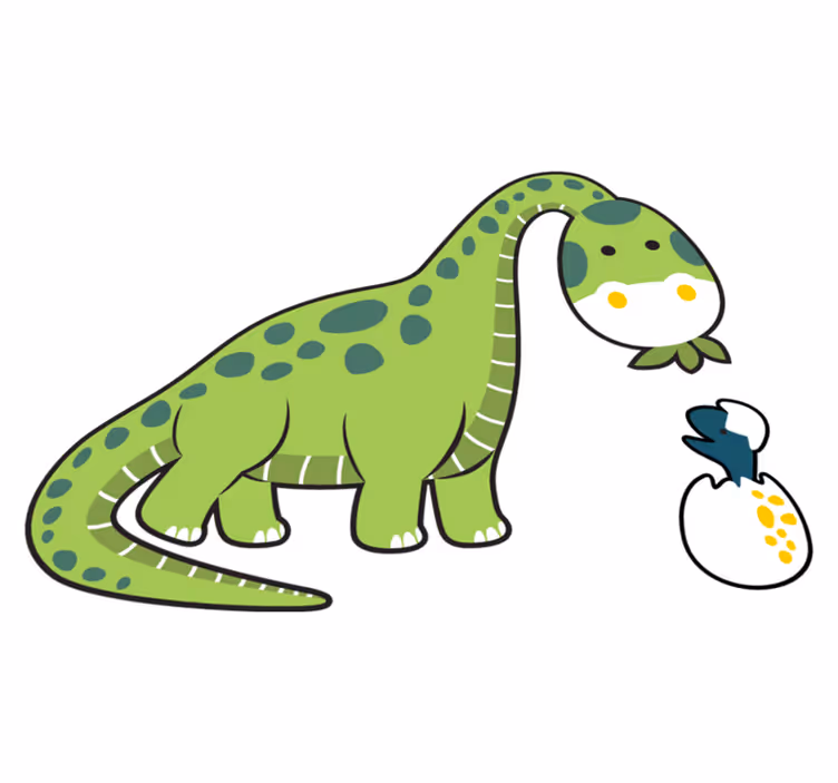 Dieren vinyl tapijt schattige dinosaurushatchling - TenStickers