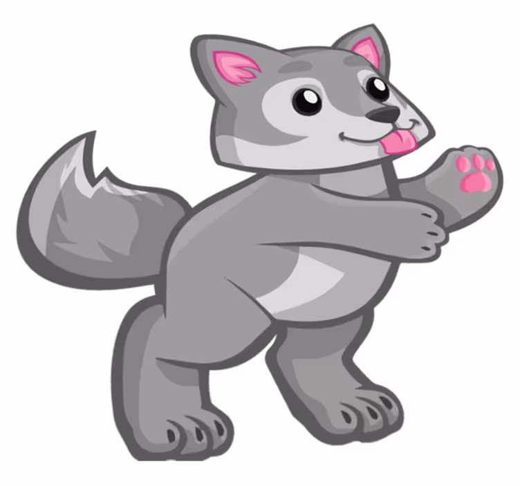 Dieren vinyl tapijt speelse puppy karakter - TenStickers