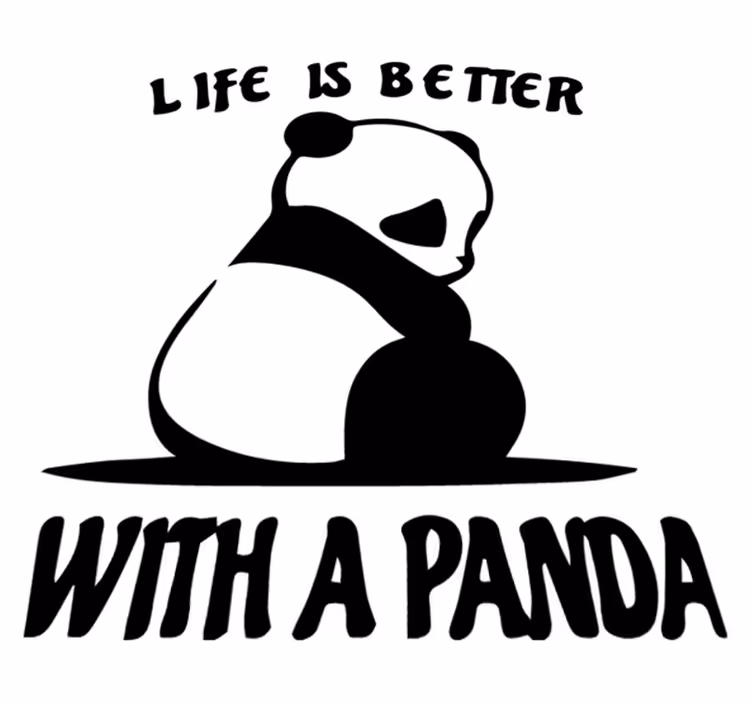 Dieren vinyl tapijt panda illustratie citaat - TenStickers