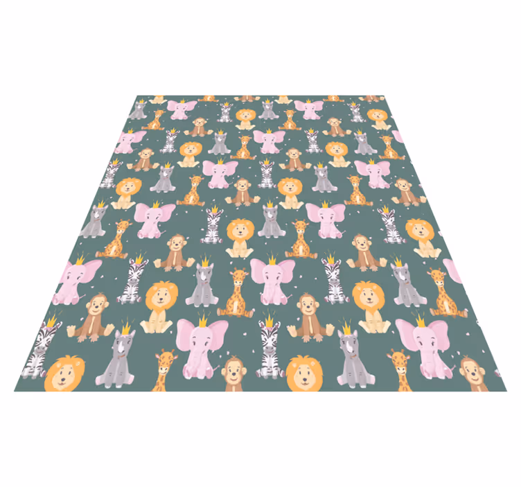 Dieren vinyl tapijt met charmante dierlijke kenmerken - TenStickers