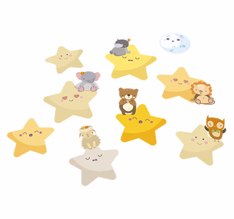 Dieren vinyl tapijt sterren voor de babykamer - TenStickers