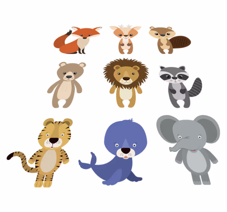 Dieren vinyl tapijt decoration kist - TenStickers