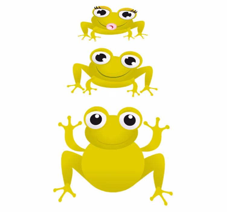 Dieren vinyl tapijt baby kikkers - TenStickers