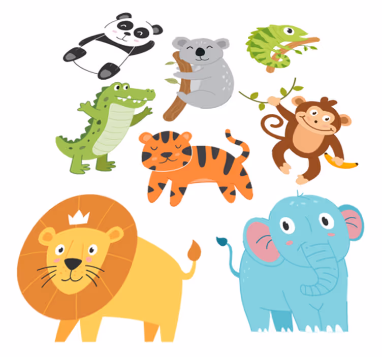 Dieren vinyl tapijt handgetekende herfstdieren - TenStickers