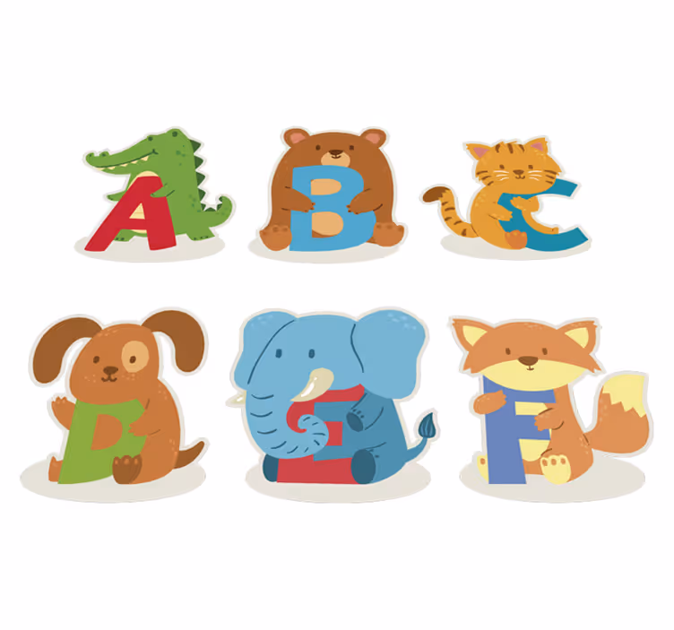 Dieren vinyl tapijt abc dieren alfabet - TenStickers