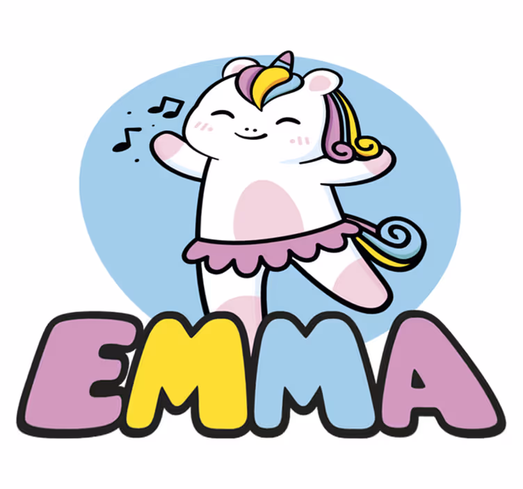 Dieren vinyl tapijt ballerina eenhoorn - TenStickers