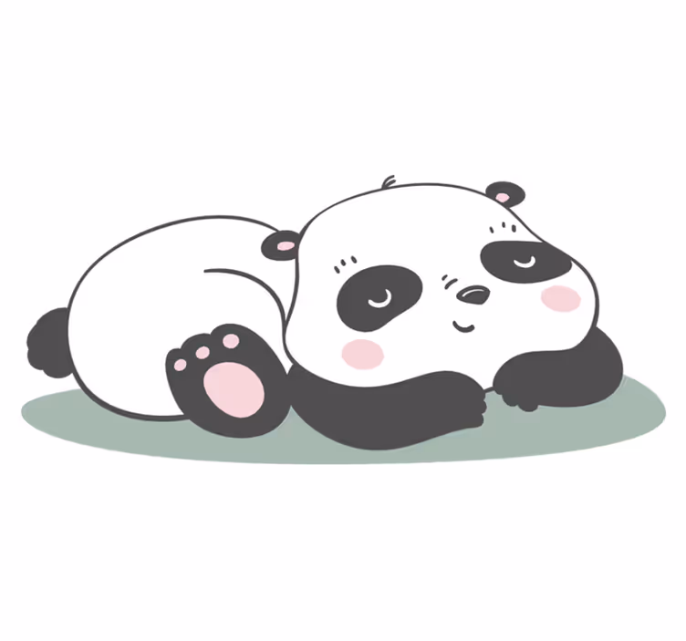 Dieren vinyl tapijt panda illustratie - TenStickers