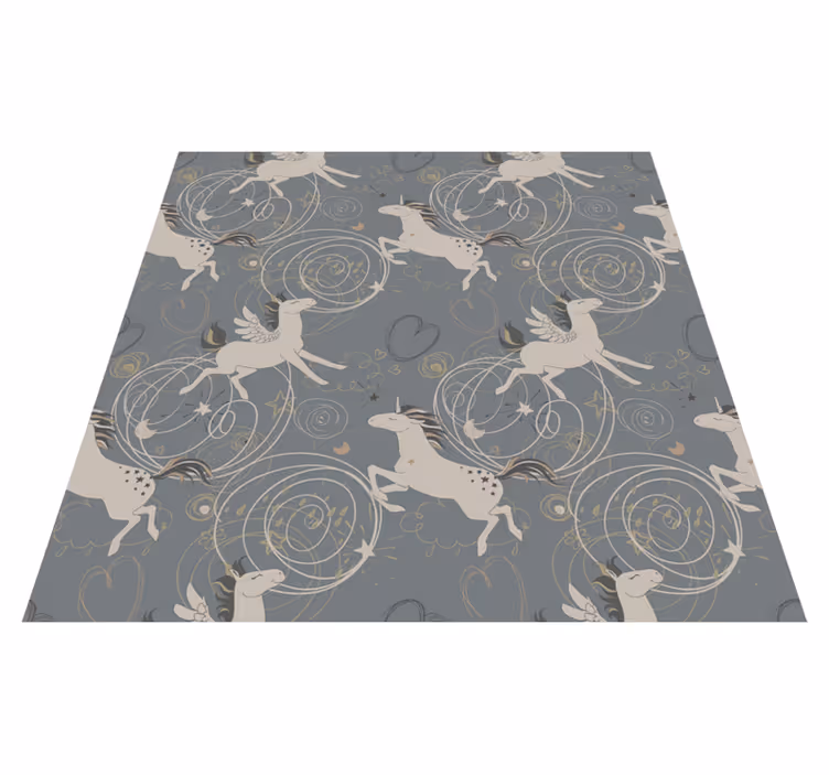 Dieren vinyl tapijt pegasus eenhoorns op donkere achtergrond - TenStickers