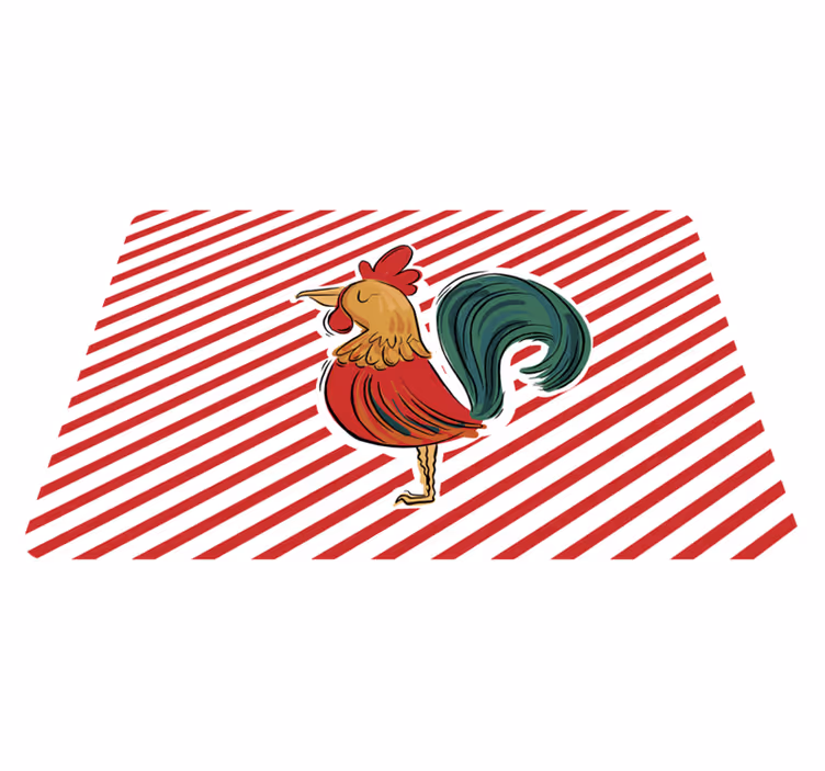 Dieren vinyl tapijt gekleurd kip ontwerp origineel - TenStickers
